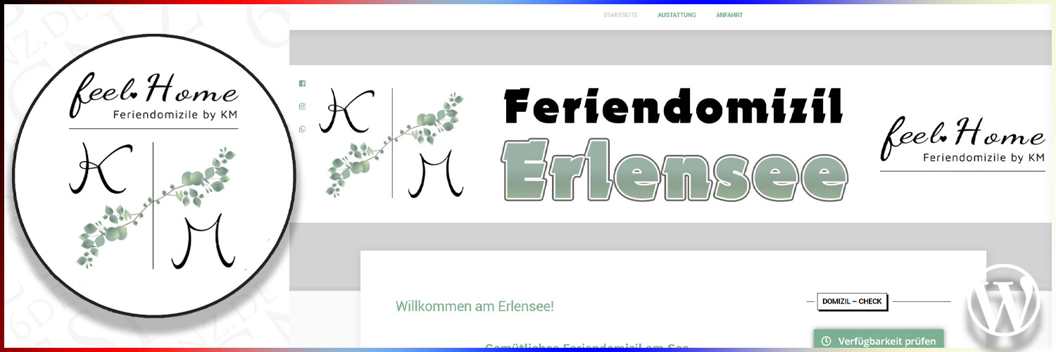 Muster-Grafik KM Feriendomiziele - Abschnitt WordPress Website