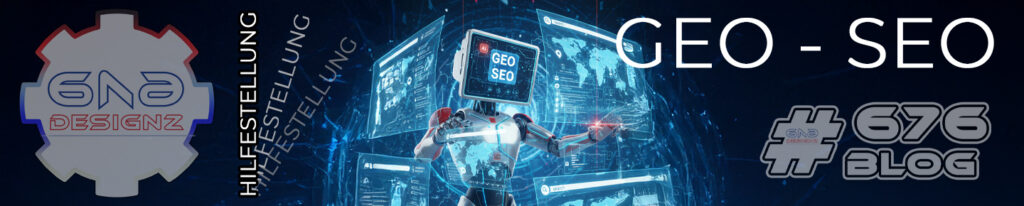 Banner Einführung - GEO SEO RANKING - KI_AI RANKING zusammengefasst - SHORT ❖ 676 DESIGNZ - Designagentur Banner GEO SEO Ranking
